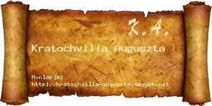 Kratochvilla Auguszta névjegykártya